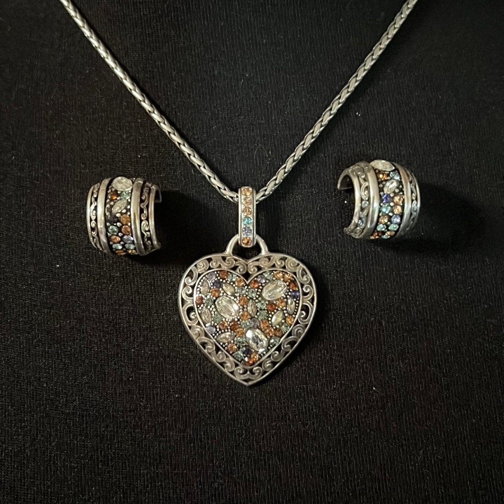 Brighton Retired Crystal Voyage Necklace and Earrings